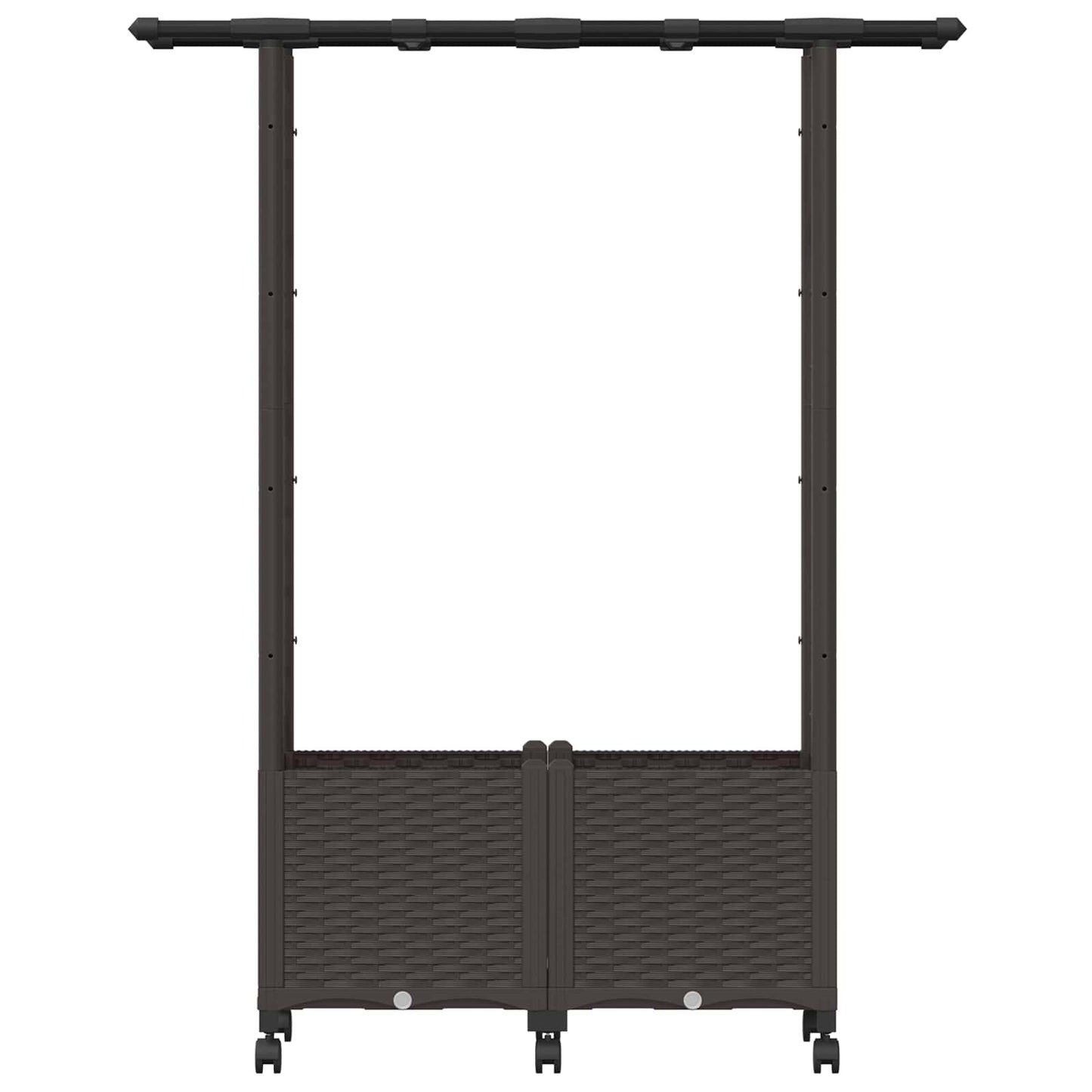 Verhoogd Bed met Trellis en Dak Bruin 124,5 x 40 x 142 cm PP