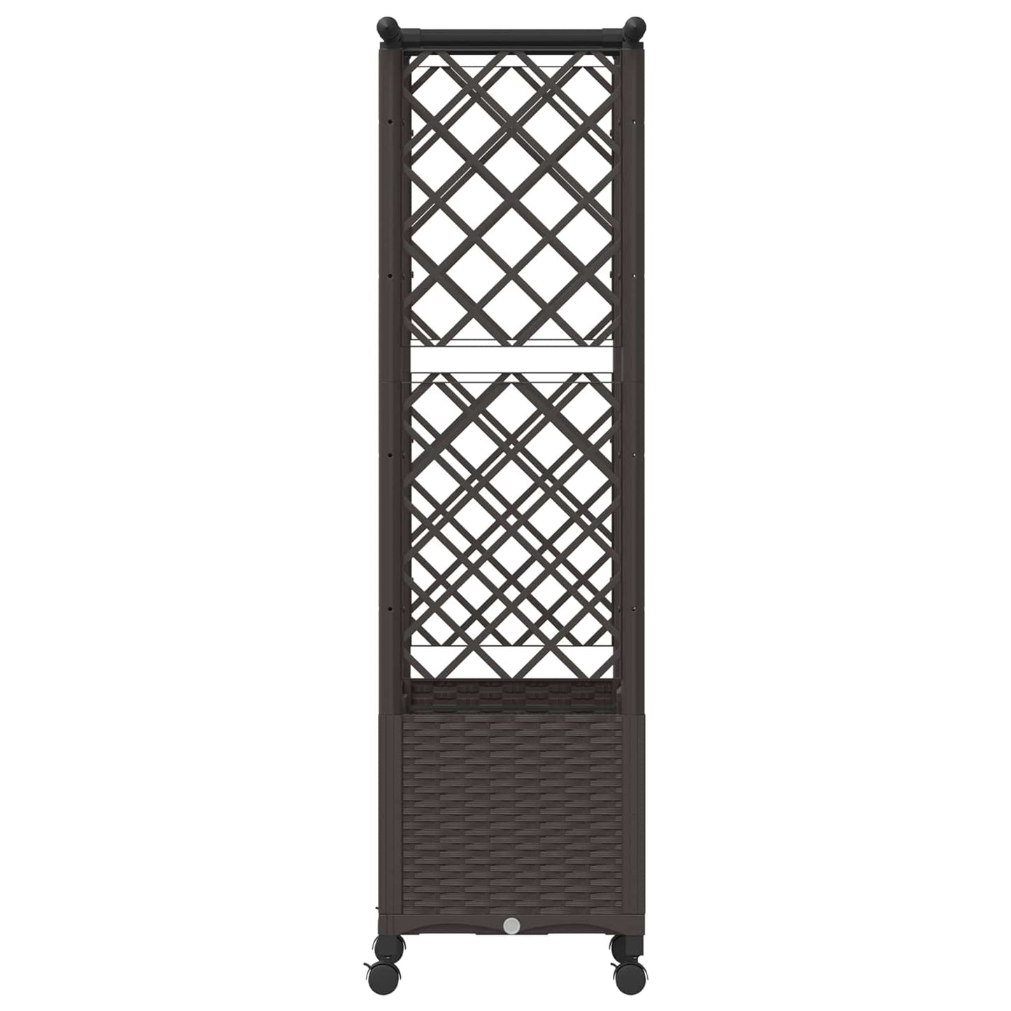 Verhoogd Bed met Trellis en Dak Bruin 124,5 x 40 x 142 cm PP