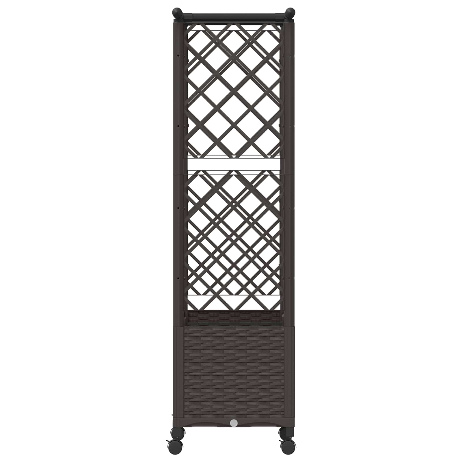 Verhoogd Bed met Trellis en Dak Bruin 124,5 x 40 x 142 cm PP