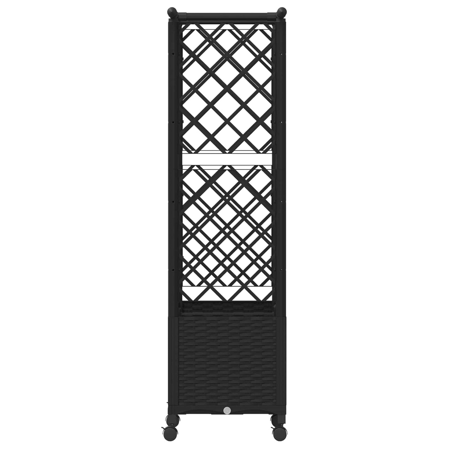 Verhoogd Bed met Trellis en Dak Zwart 124,5 x 40 x 142 cm PP