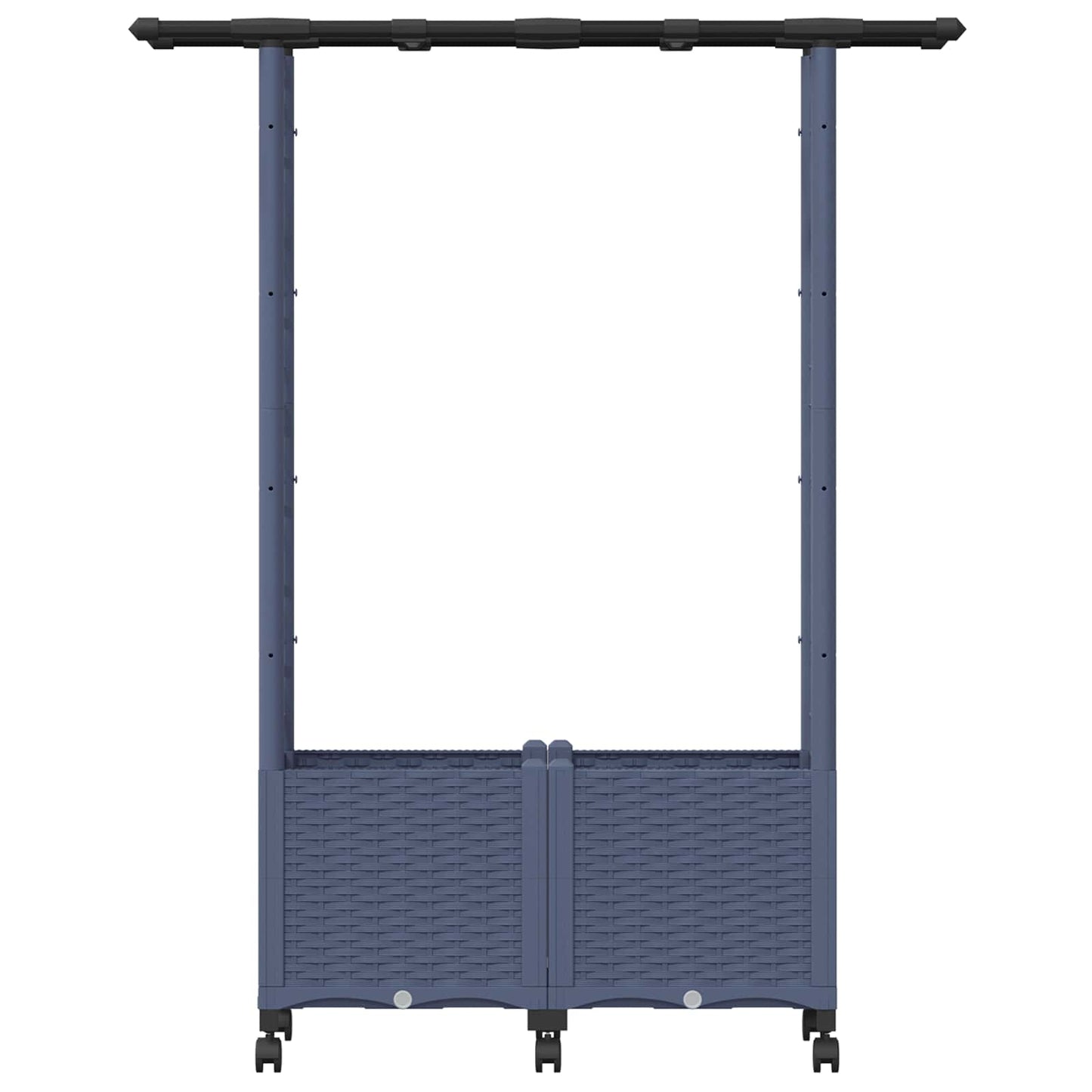 Verhoogd Bed met Trellis en Dak Grijs 124,5 x 40 x 142 cm PP