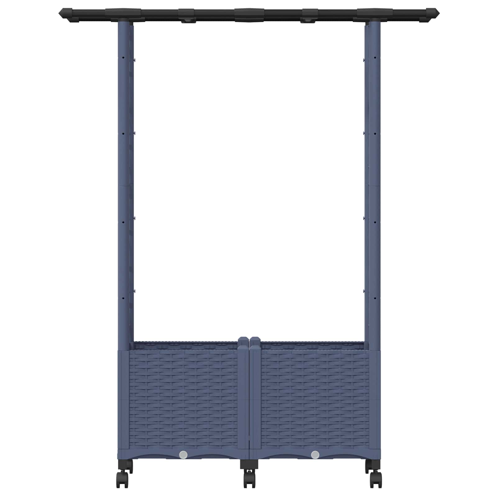 Verhoogd Bed met Trellis en Dak Grijs 124,5 x 40 x 142 cm PP