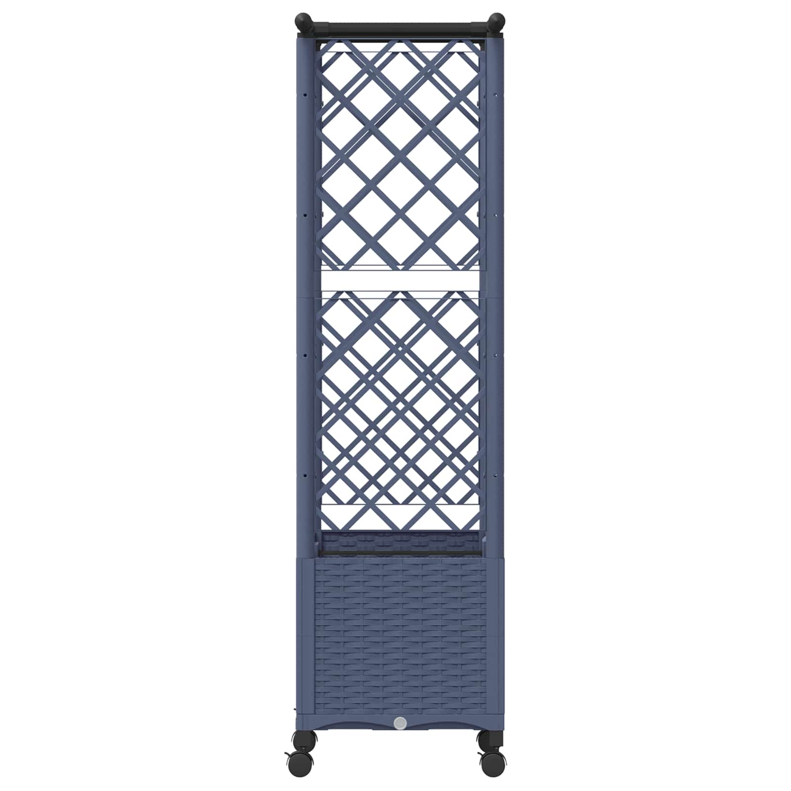 Verhoogd Bed met Trellis en Dak Grijs 124,5 x 40 x 142 cm PP