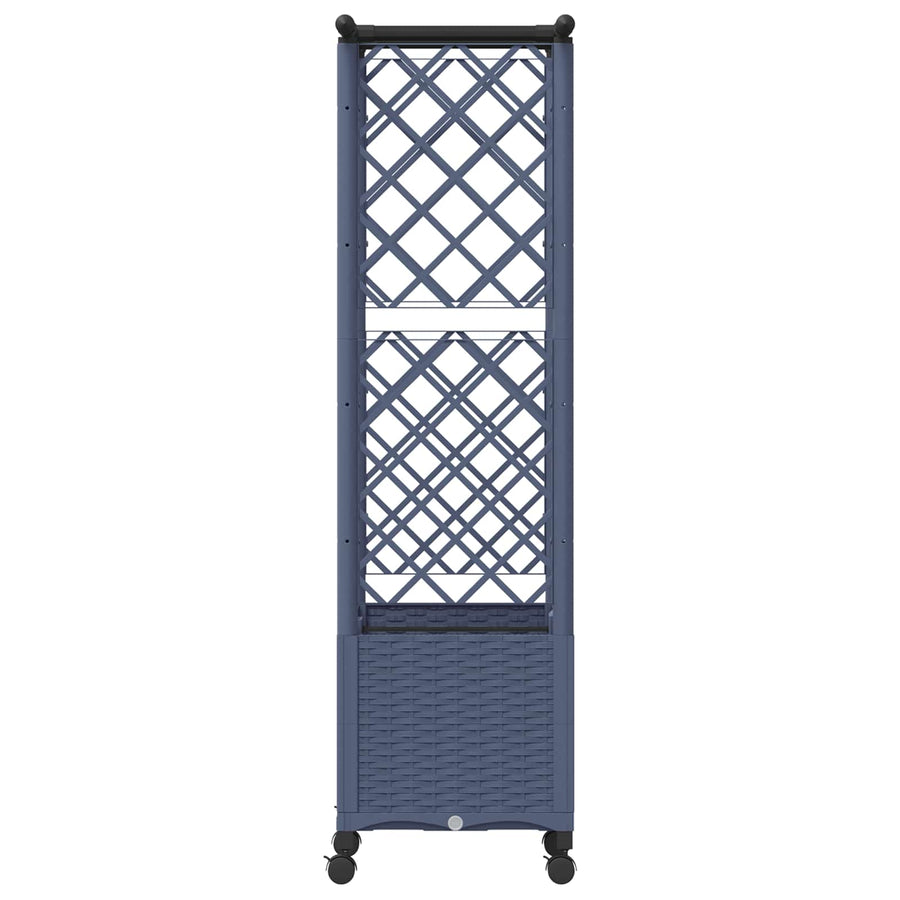 Verhoogd Bed met Trellis en Dak Grijs 124,5 x 40 x 142 cm PP