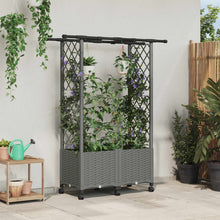 Verhoogd Bed met Trellis en Dak Lichtgrijs 124,5 x 40 x 142 cm