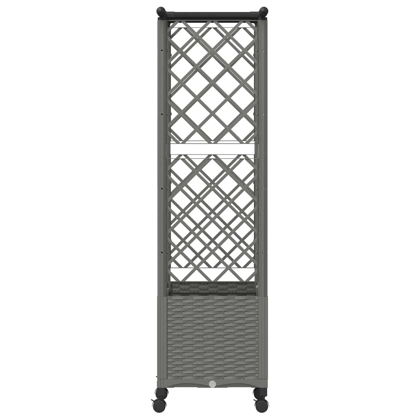 Verhoogd Bed met Trellis en Dak Lichtgrijs 124,5 x 40 x 142 cm