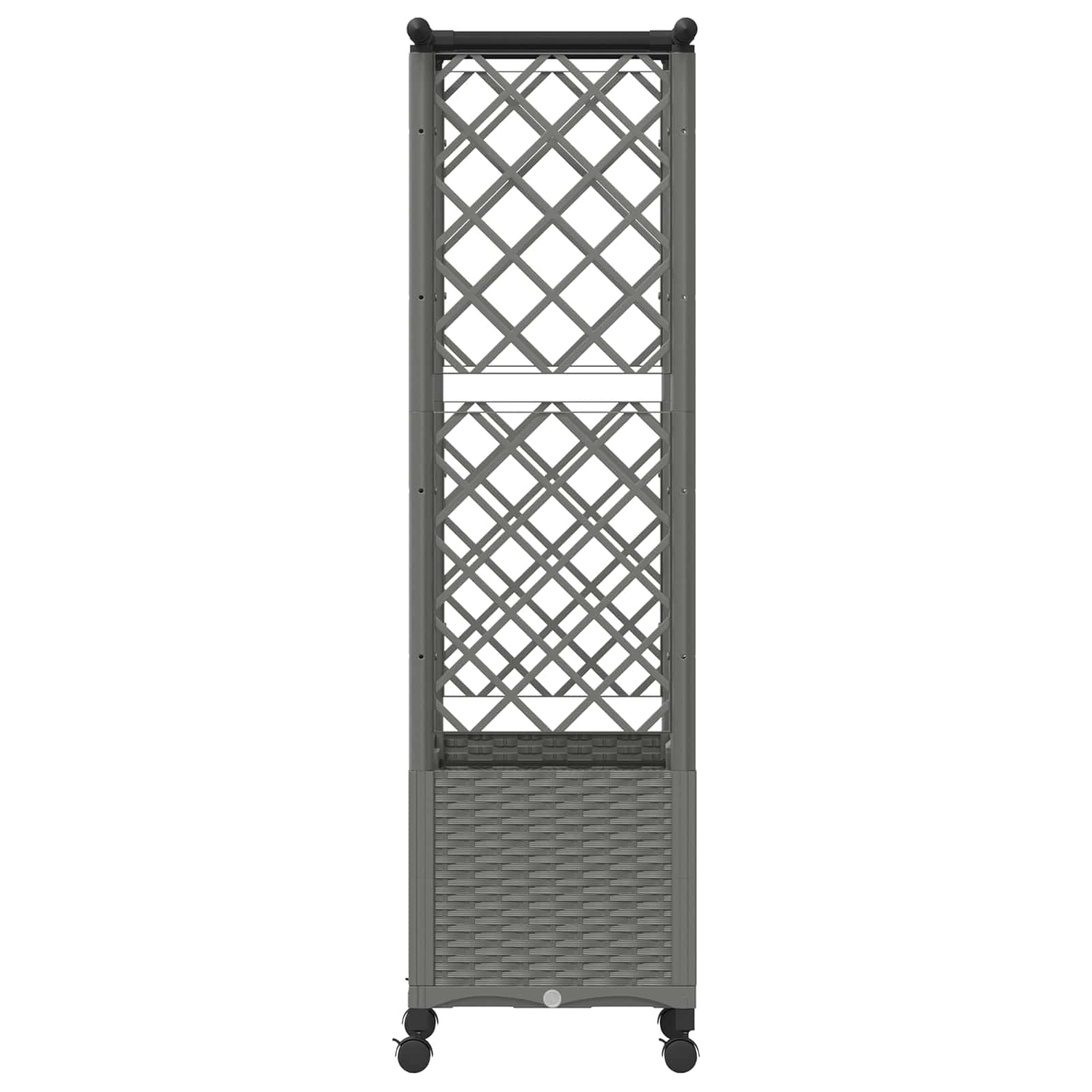 Verhoogd Bed met Trellis en Dak Lichtgrijs 124,5 x 40 x 142 cm