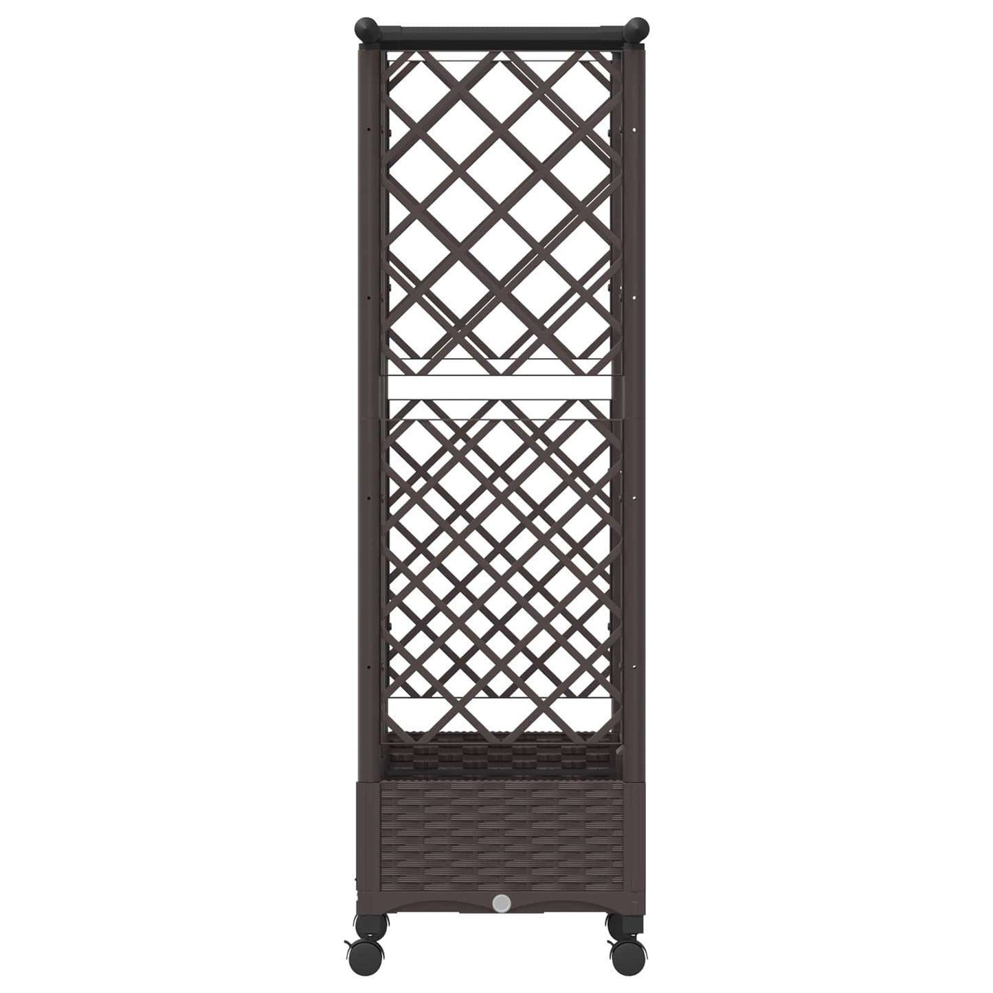 Verhoogd Bed met Trellis en Dak Bruin 124 x 40 x 127 cm PP