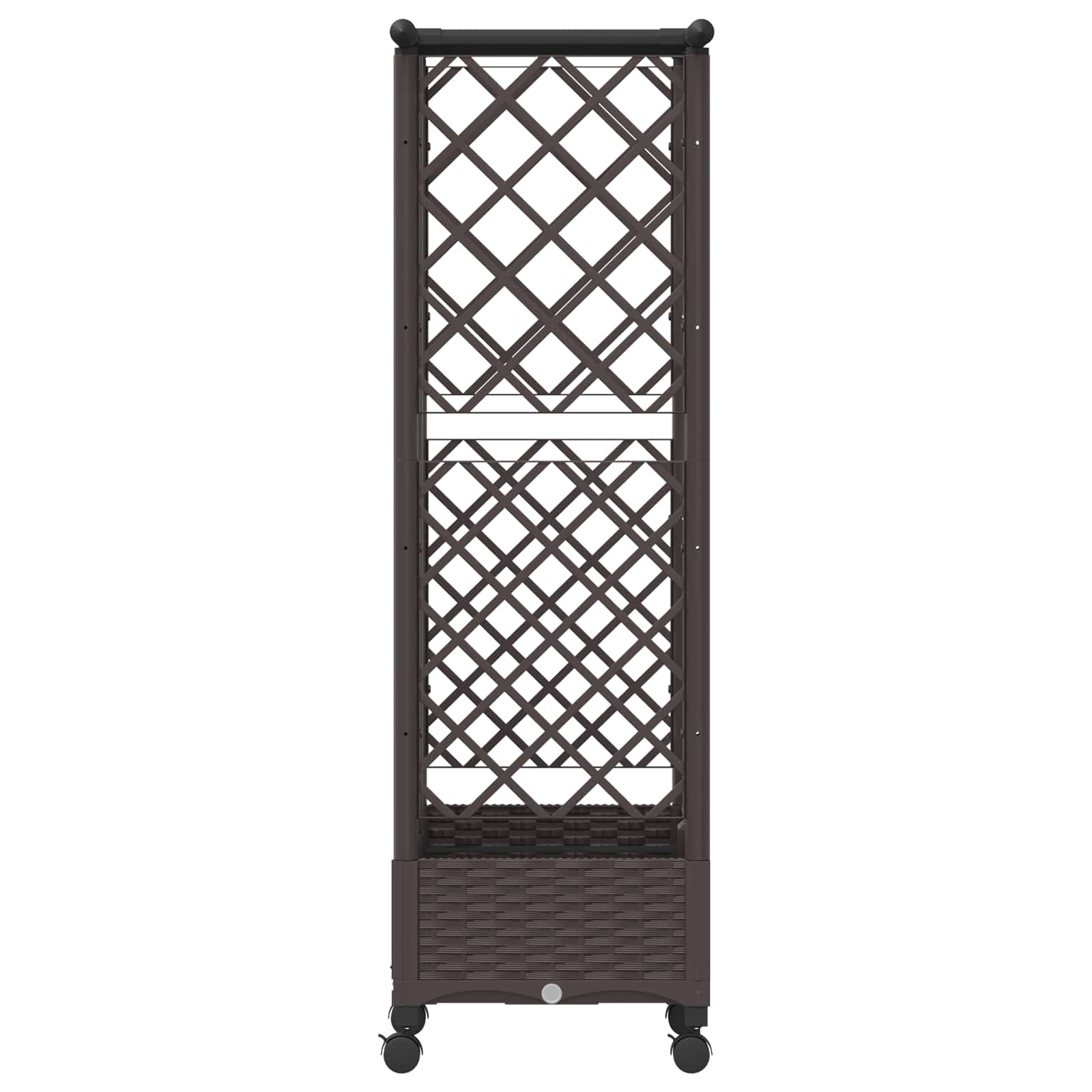 Verhoogd Bed met Trellis en Dak Bruin 124 x 40 x 127 cm PP