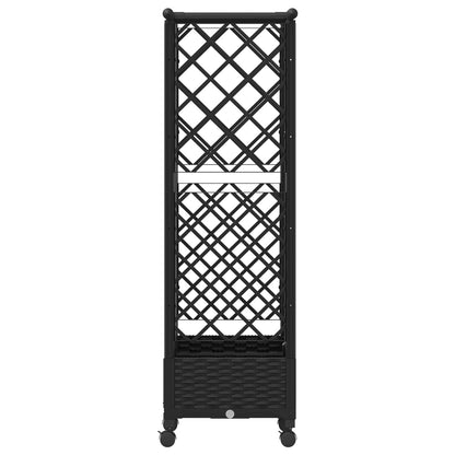 Verhoogd Bed met Trellis en Dak Zwart 124 x 40 x 127 cm PP