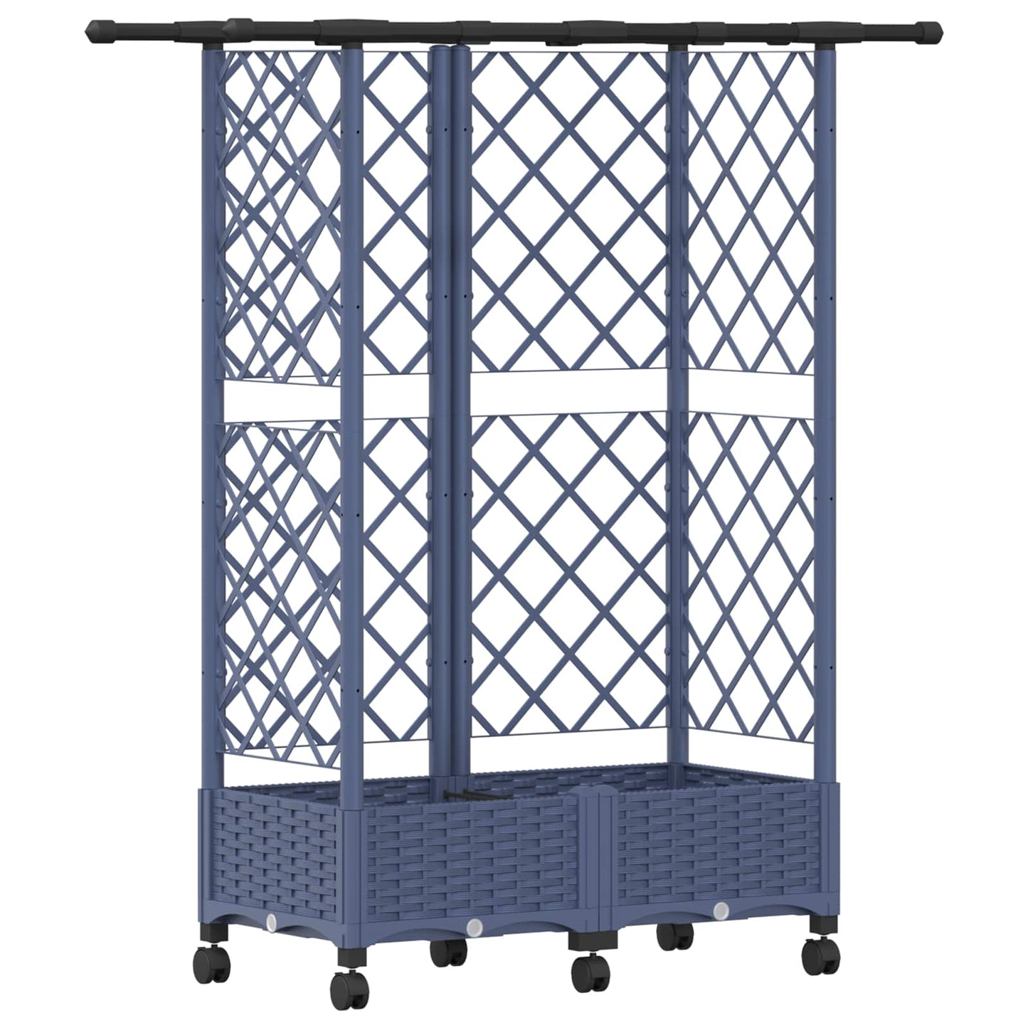 Verhoogd Bed met Trellis en Dak Grijs 124 x 40 x 127 cm PP