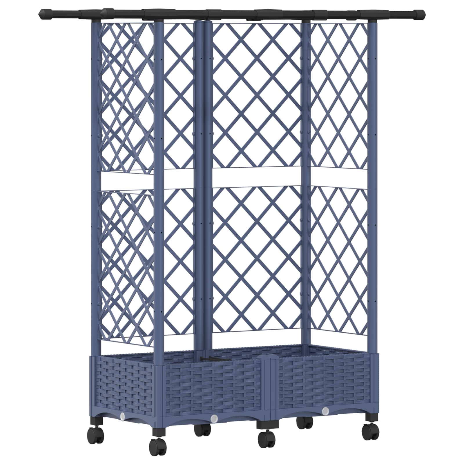 Verhoogd Bed met Trellis en Dak Grijs 124 x 40 x 127 cm PP