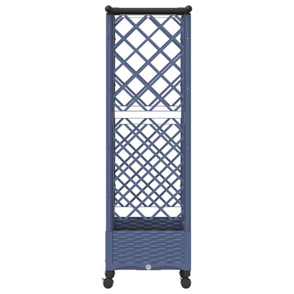 Verhoogd Bed met Trellis en Dak Grijs 124 x 40 x 127 cm PP