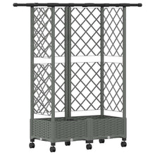 Verhoogd Bed met Trellis en Dak Lichtgrijs 124 x 40 x 127 cm PP