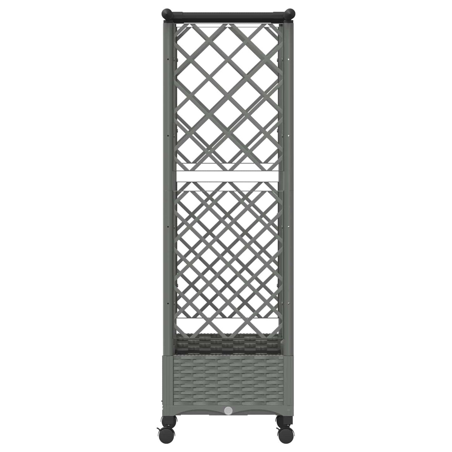 Verhoogd Bed met Trellis en Dak Lichtgrijs 124 x 40 x 127 cm PP