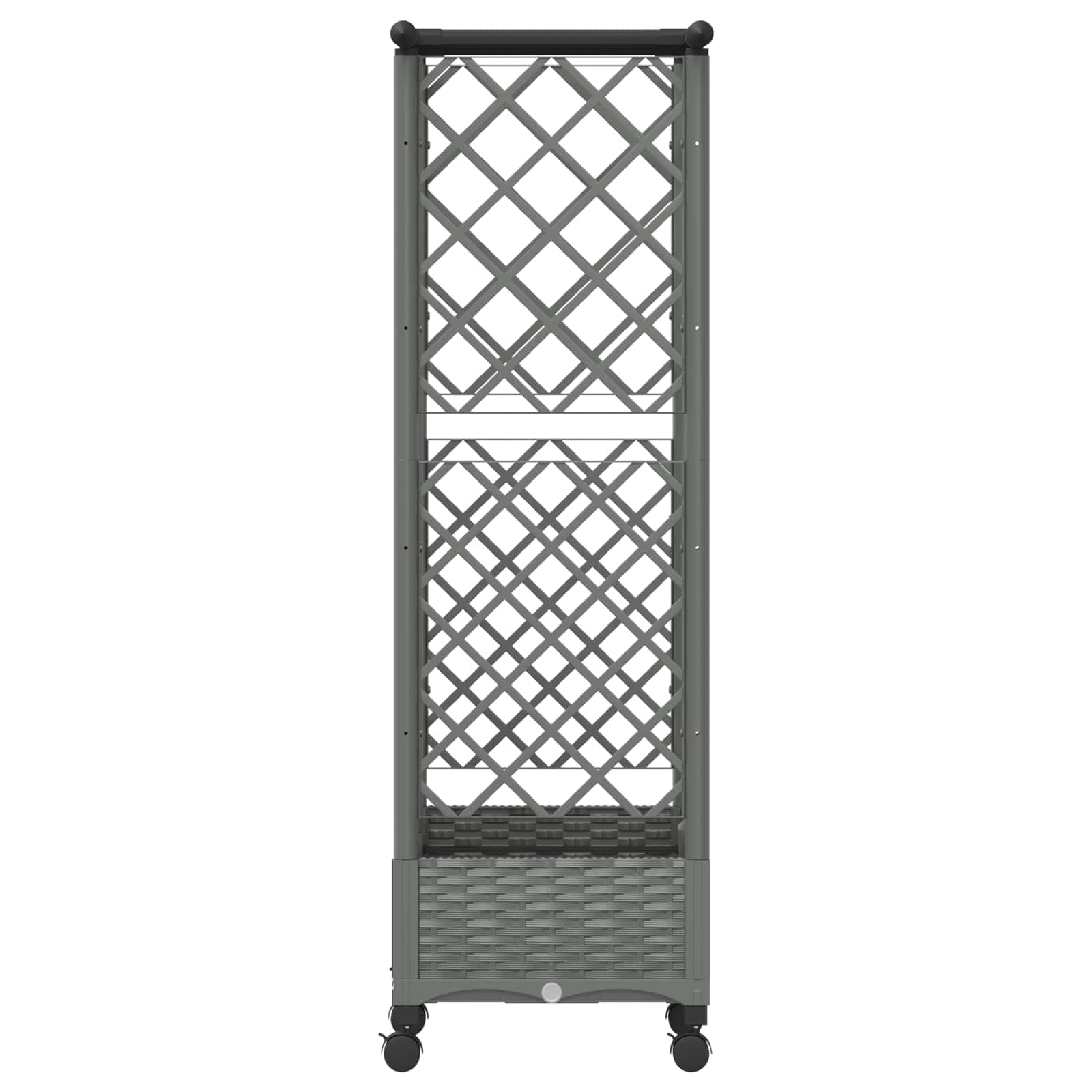 Verhoogd Bed met Trellis en Dak Lichtgrijs 124 x 40 x 127 cm PP