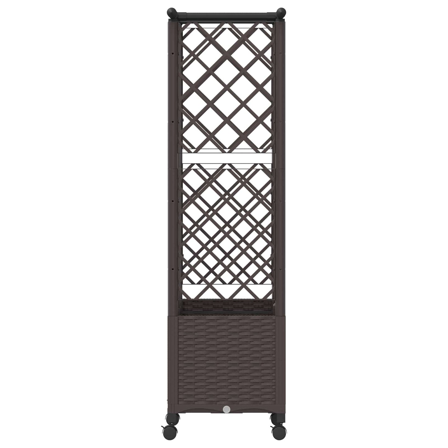 Verhoogd Bed met Trellis en Dak Bruin 124 x 40 x 142 cm PP