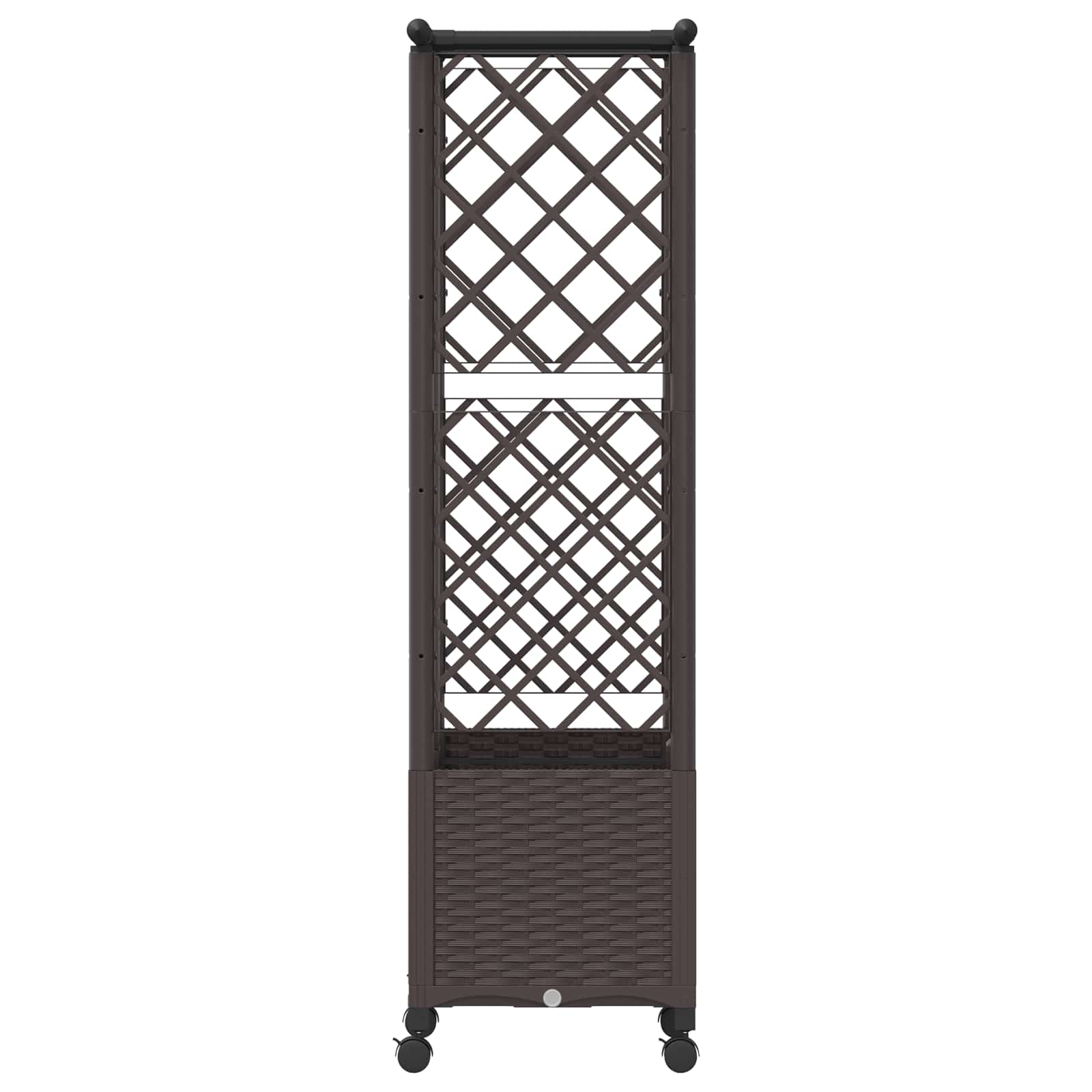 Verhoogd Bed met Trellis en Dak Bruin 124 x 40 x 142 cm PP