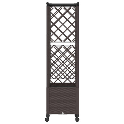 Verhoogd Bed met Trellis en Dak Bruin 124 x 40 x 142 cm PP