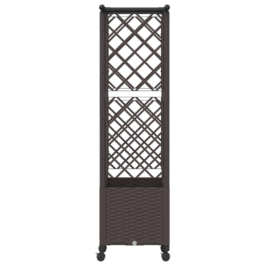 Verhoogd Bed met Trellis en Dak Bruin 124 x 40 x 142 cm PP