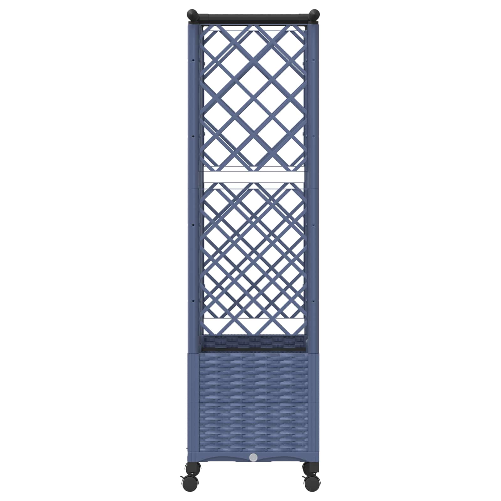 Verhoogd Bed met Trellis en Dak Grijs 124 x 40 x 142 cm PP
