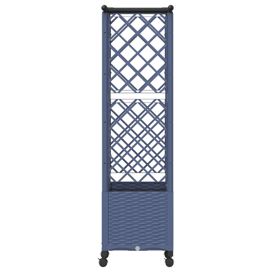 Verhoogd Bed met Trellis en Dak Grijs 124 x 40 x 142 cm PP