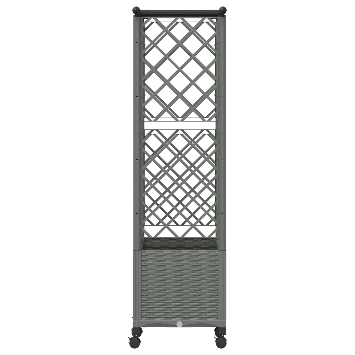 Verhoogd Bed met Trellis en Dak Lichtgrijs 124 x 40 x 142 cm PP