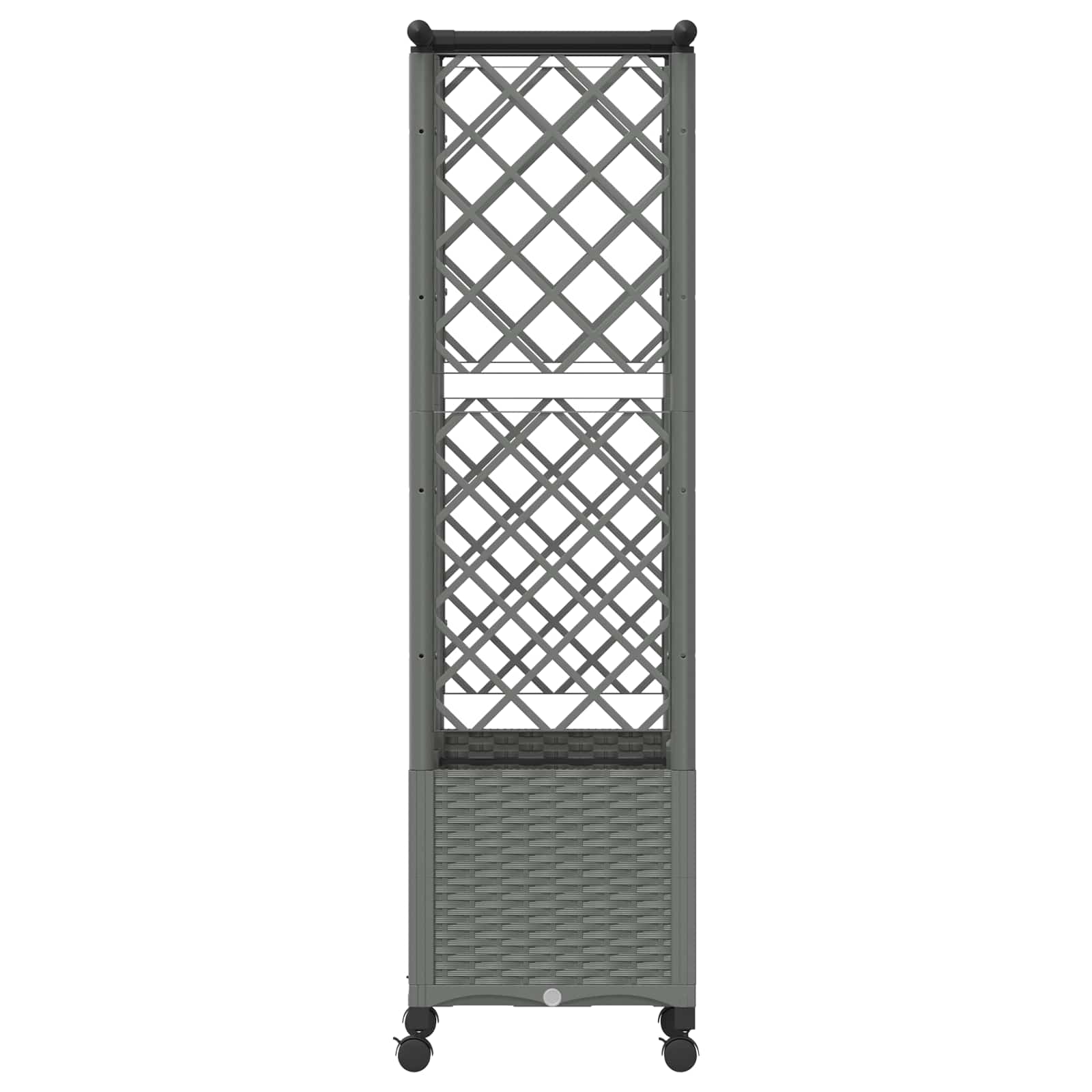 Verhoogd Bed met Trellis en Dak Lichtgrijs 124 x 40 x 142 cm PP