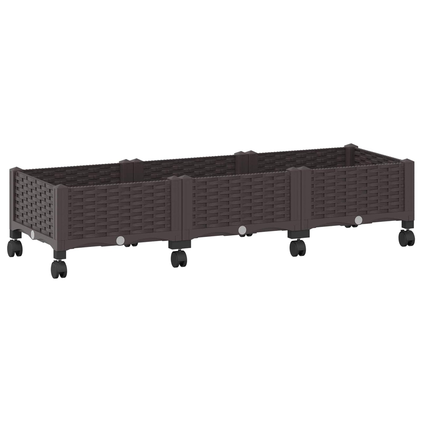 Tuinschaal met wielen Bruin 120 x 40 x 29 cm PP