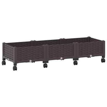 Tuinschaal met wielen Bruin 120 x 40 x 29 cm PP