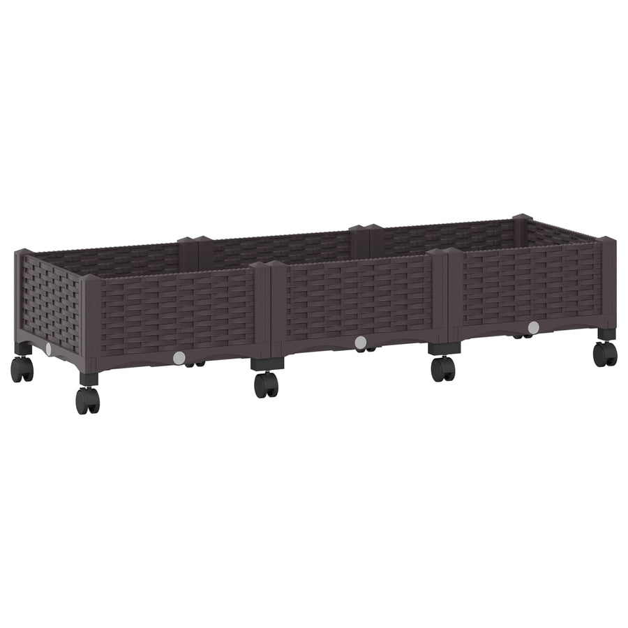 Tuinschaal met wielen Bruin 120 x 40 x 29 cm PP