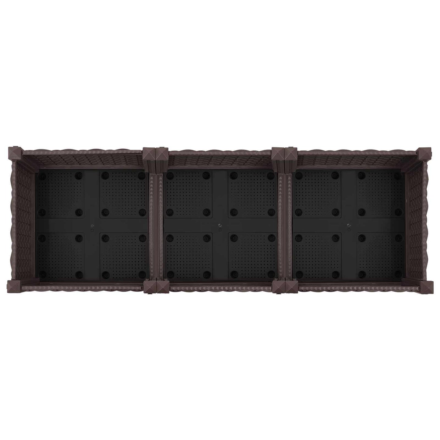 Tuinschaal met wielen Bruin 120 x 40 x 29 cm PP