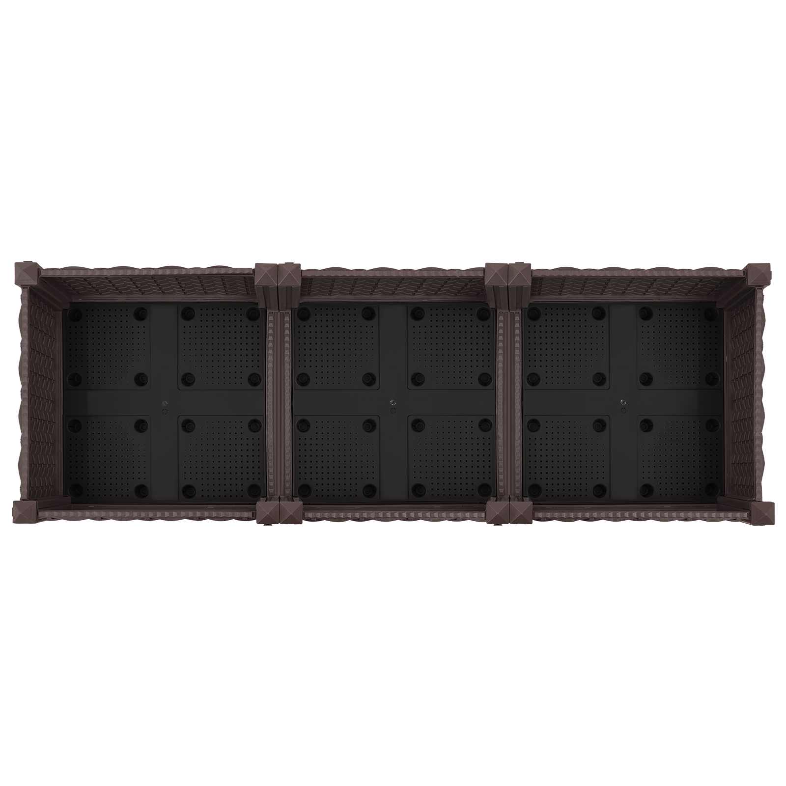 Tuinschaal met wielen Bruin 120 x 40 x 29 cm PP