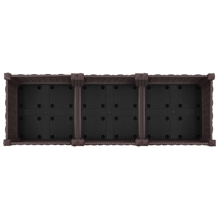 Tuinschaal met wielen Bruin 120 x 40 x 29 cm PP