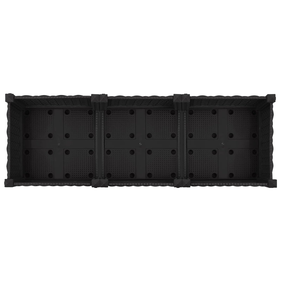 Tuinschaal met wielen Zwart 120 x 40 x 29 cm PP