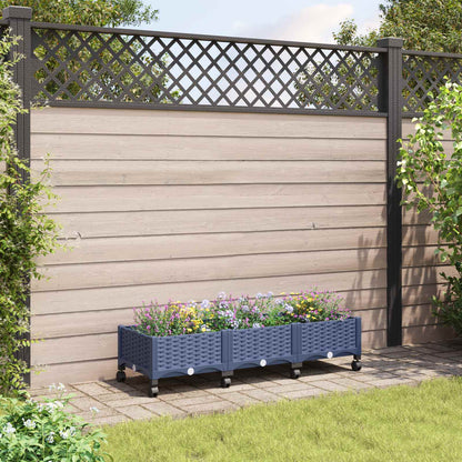 Tuinschaal met wielen Blauw Grijs 120 x 40 x 33 cm PP