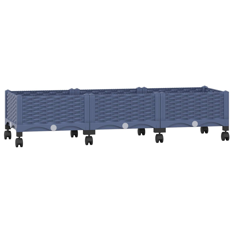 Tuinschaal met wielen Blauw Grijs 120 x 40 x 33 cm PP