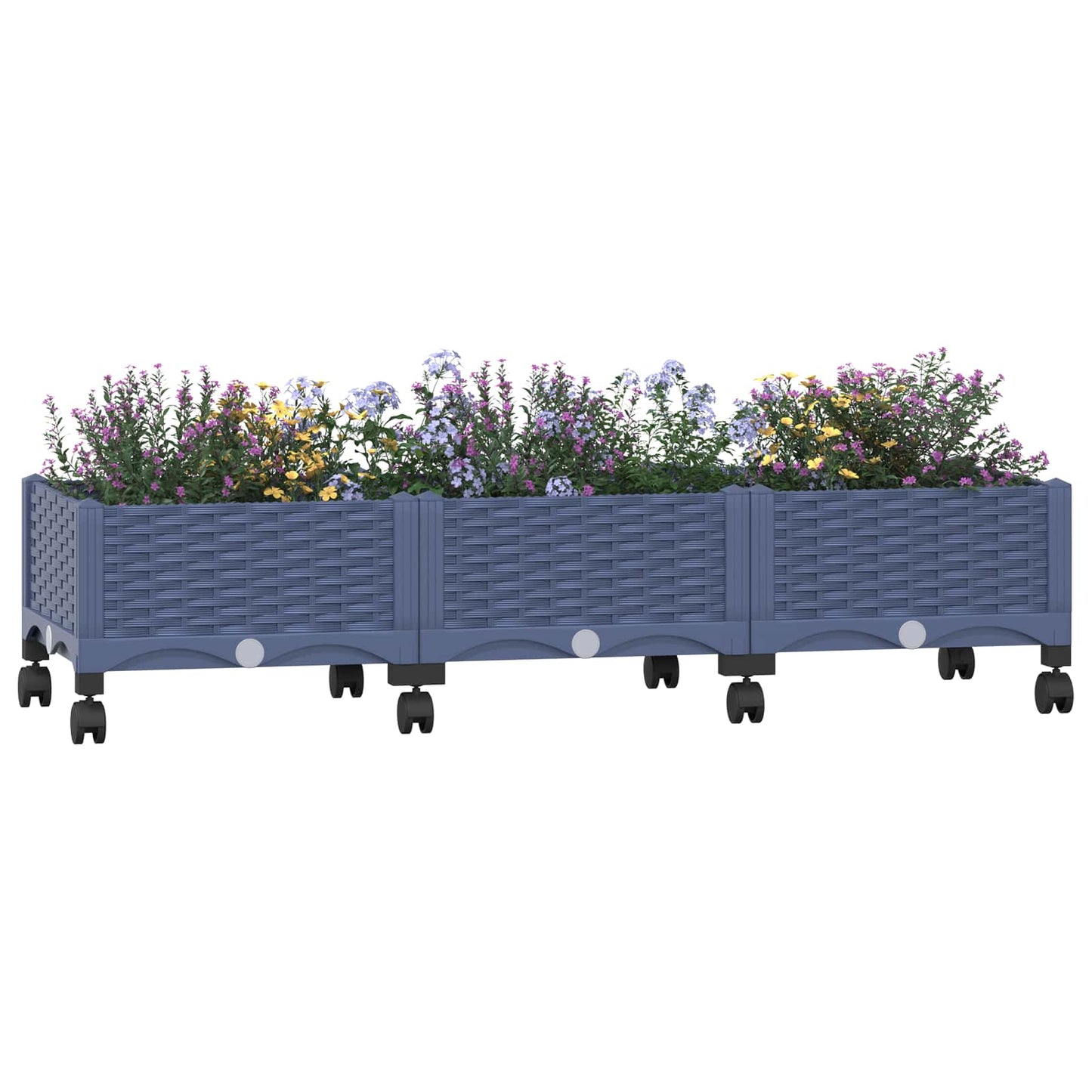 Tuinschaal met wielen Blauw Grijs 120 x 40 x 33 cm PP