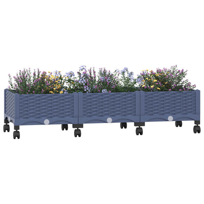 Tuinschaal met wielen Blauw Grijs 120 x 40 x 33 cm PP