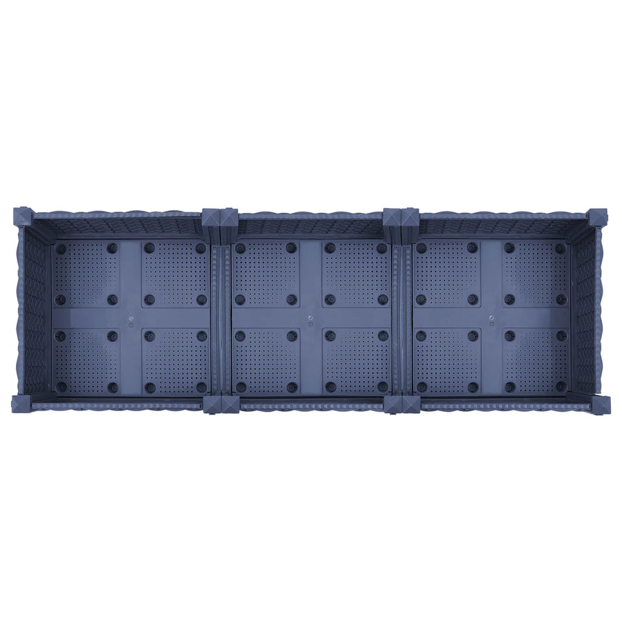 Tuinschaal met wielen Blauw Grijs 120 x 40 x 33 cm PP
