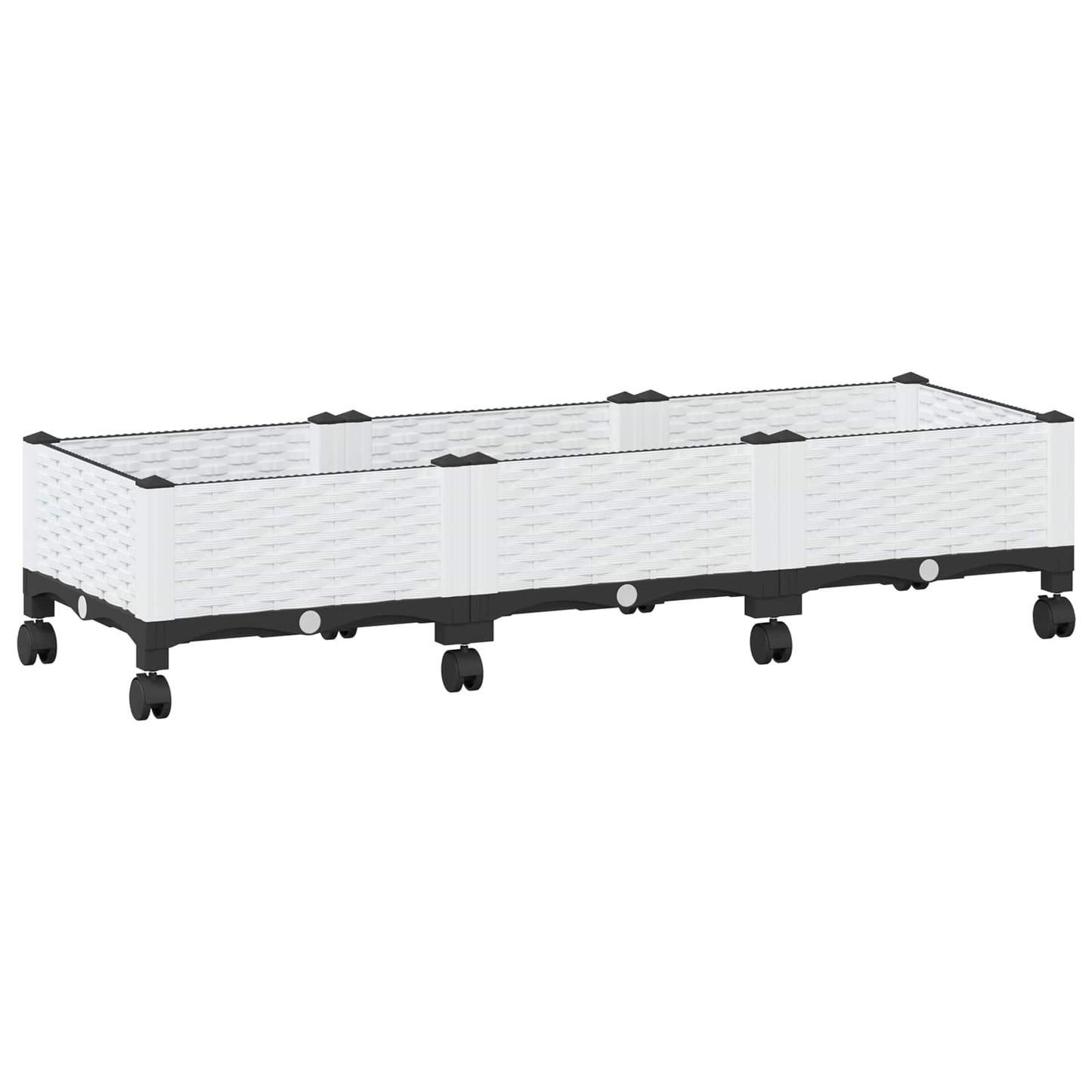 Tuinschaal met wielen Wit 120 x 40 x 33 cm PP