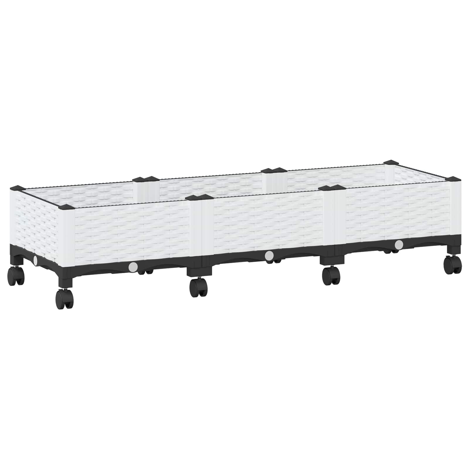 Tuinschaal met wielen Wit 120 x 40 x 33 cm PP