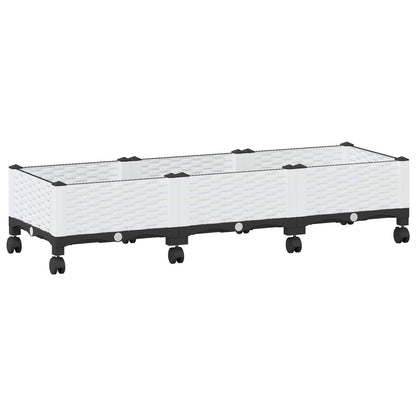Tuinschaal met wielen Wit 120 x 40 x 33 cm PP
