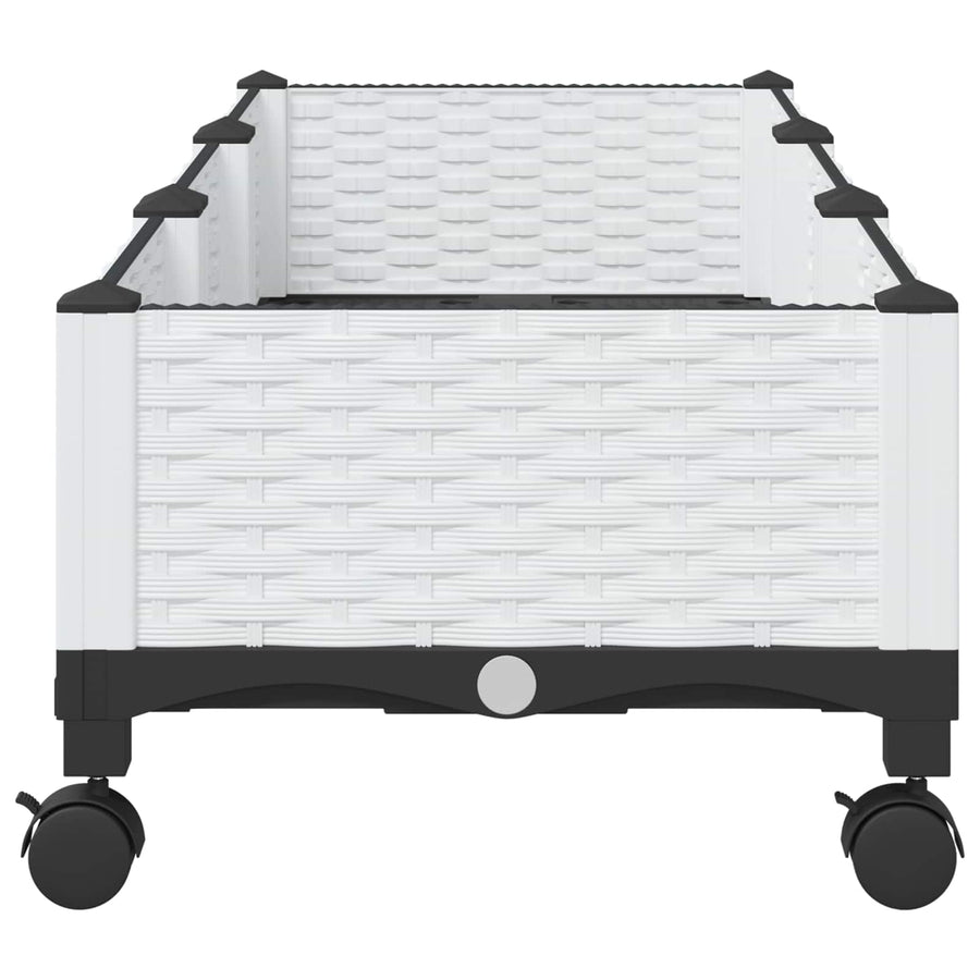 Tuinschaal met wielen Wit 120 x 40 x 33 cm PP