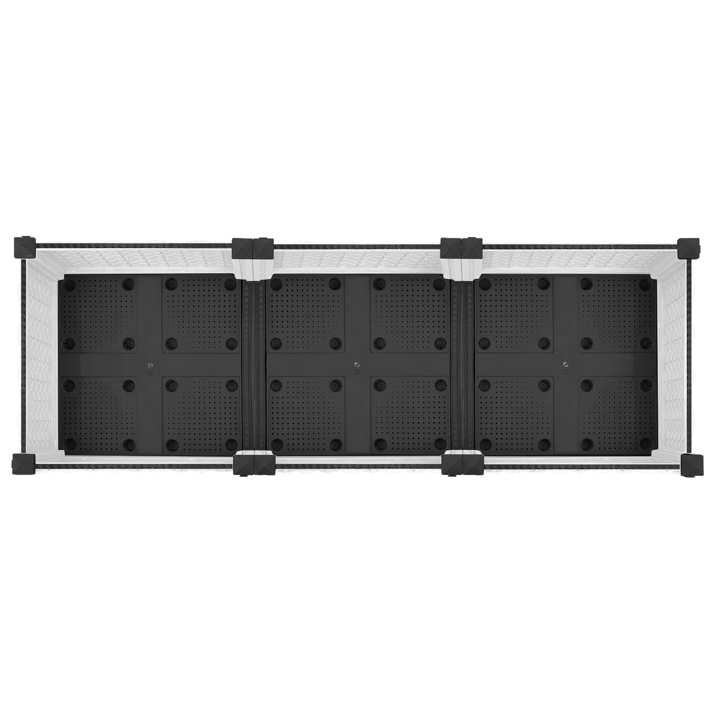 Tuinschaal met wielen Wit 120 x 40 x 33 cm PP