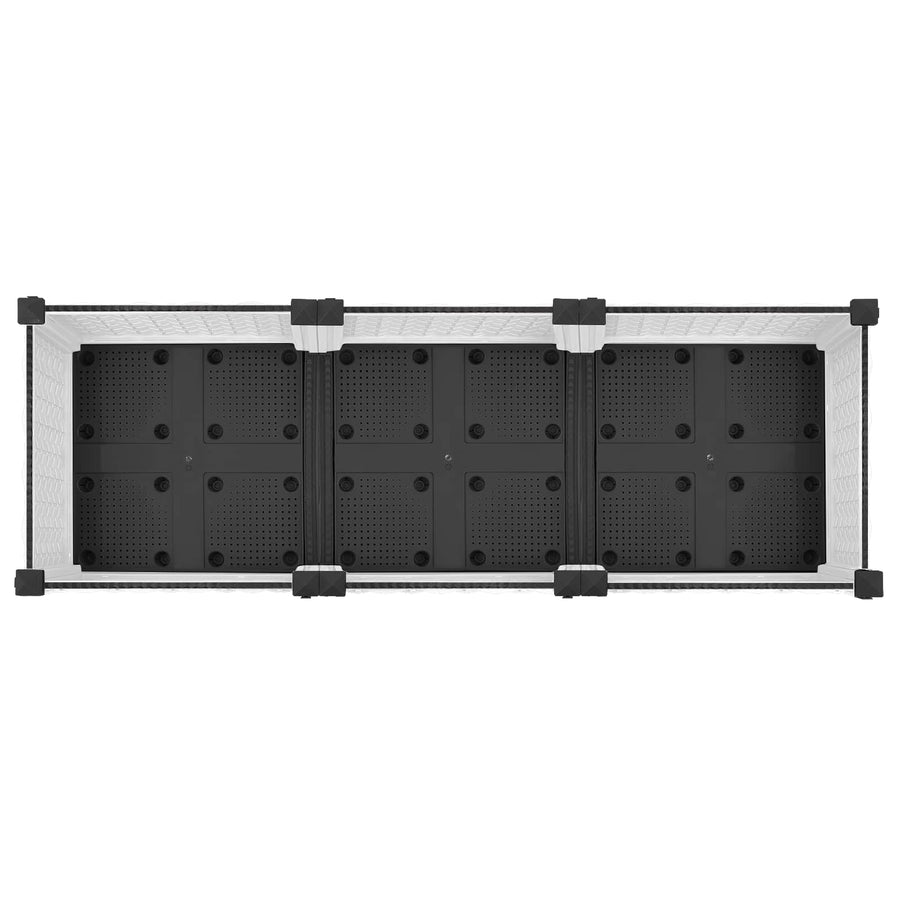 Tuinschaal met wielen Wit 120 x 40 x 33 cm PP