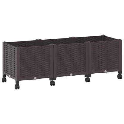 Tuinschaal met wielen Bruin 120 x 40 x 44 cm PP