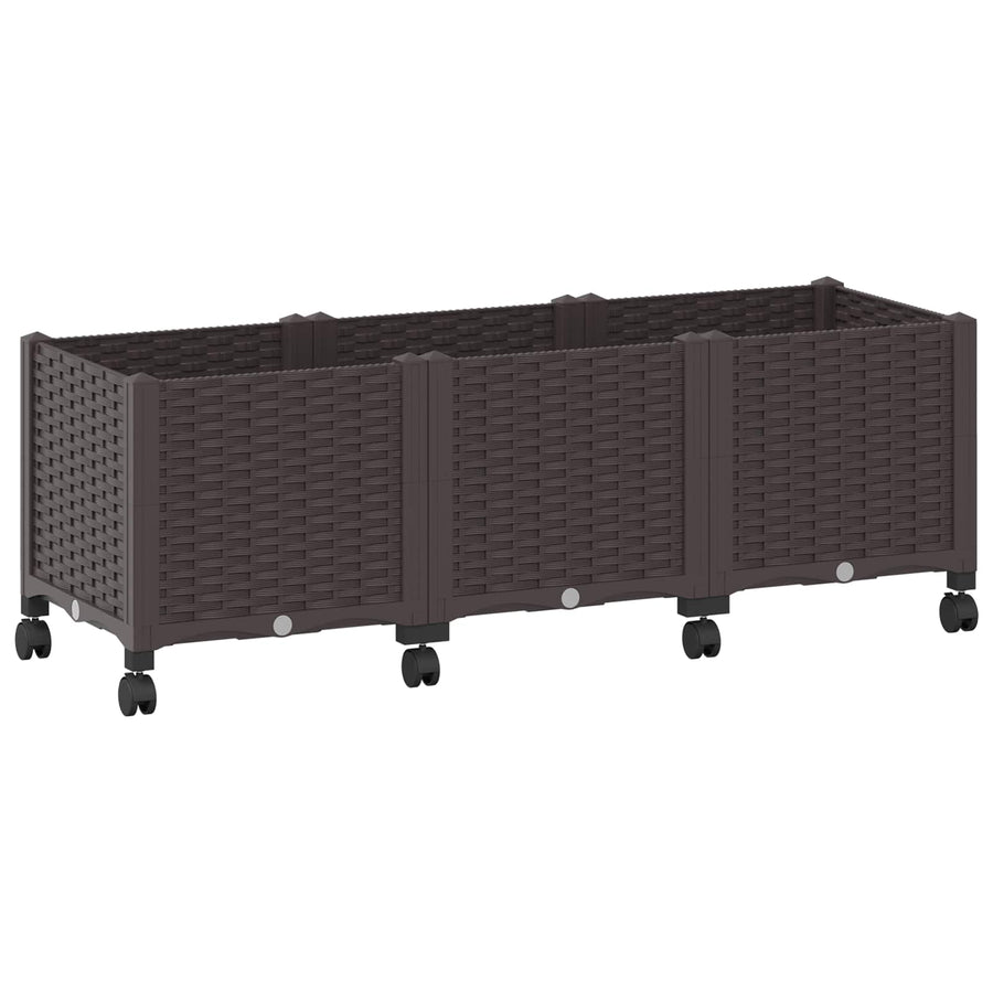 Tuinschaal met wielen Bruin 120 x 40 x 44 cm PP