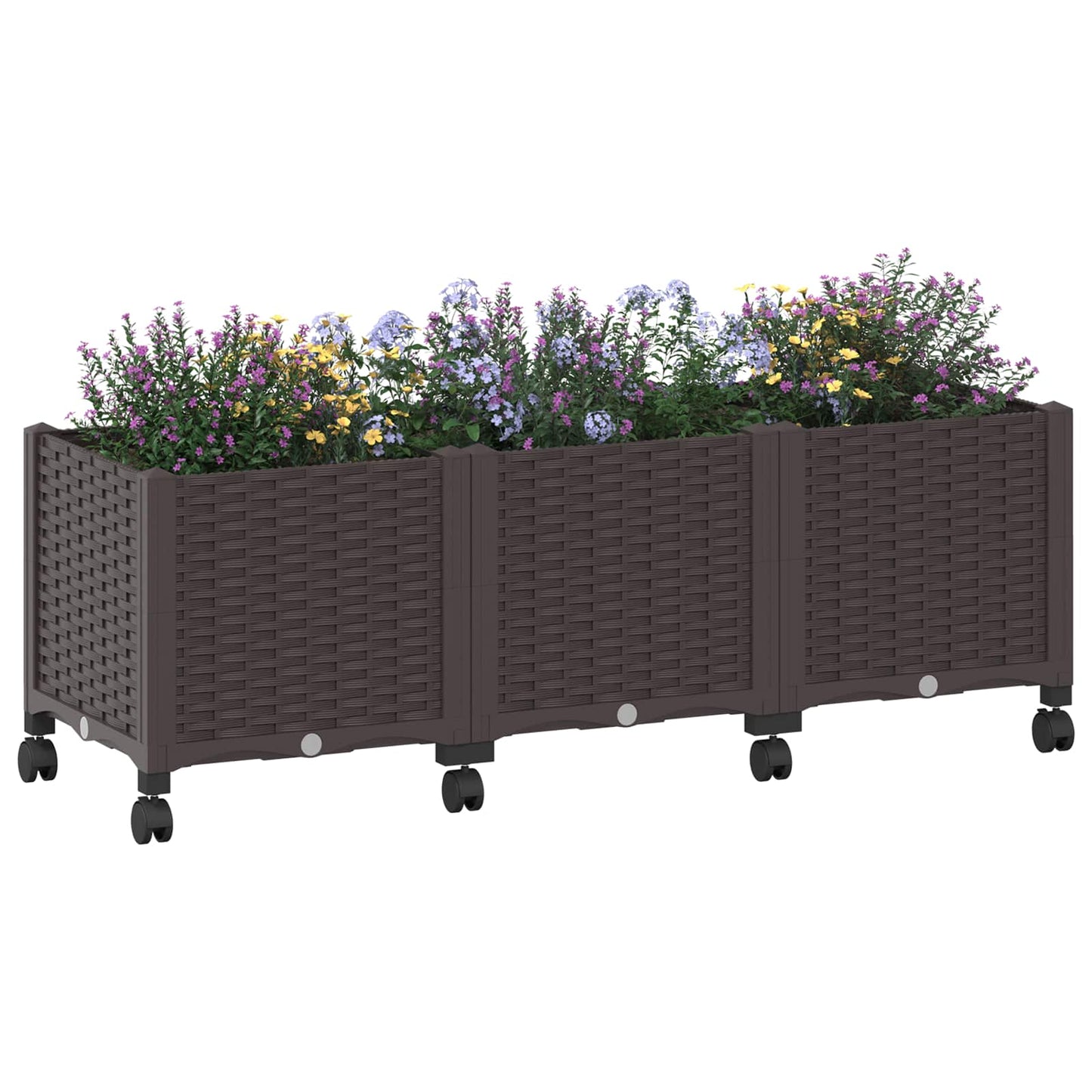 Tuinschaal met wielen Bruin 120 x 40 x 44 cm PP