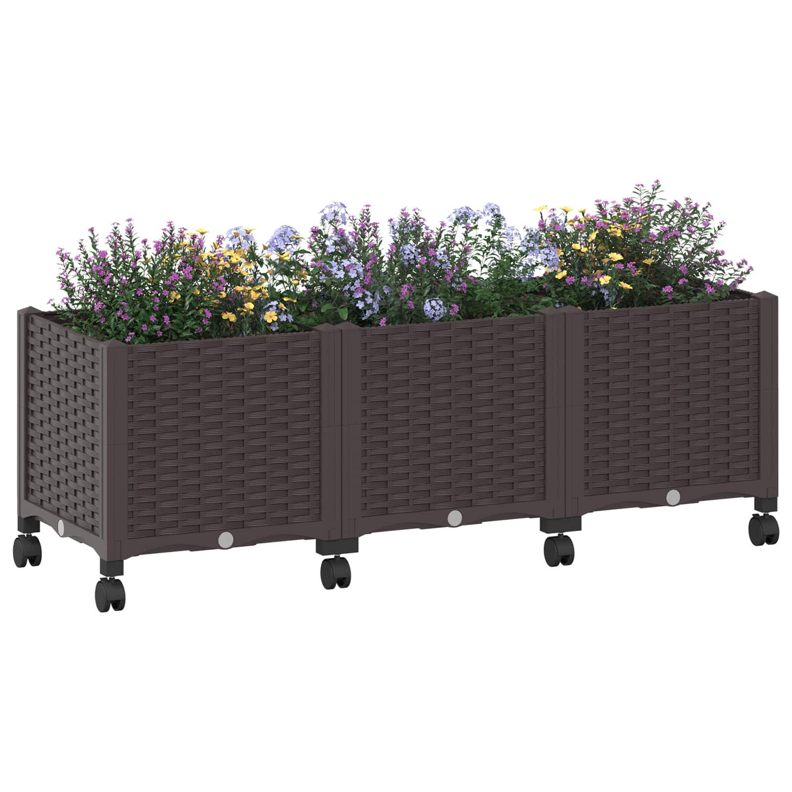 Tuinschaal met wielen Bruin 120 x 40 x 44 cm PP